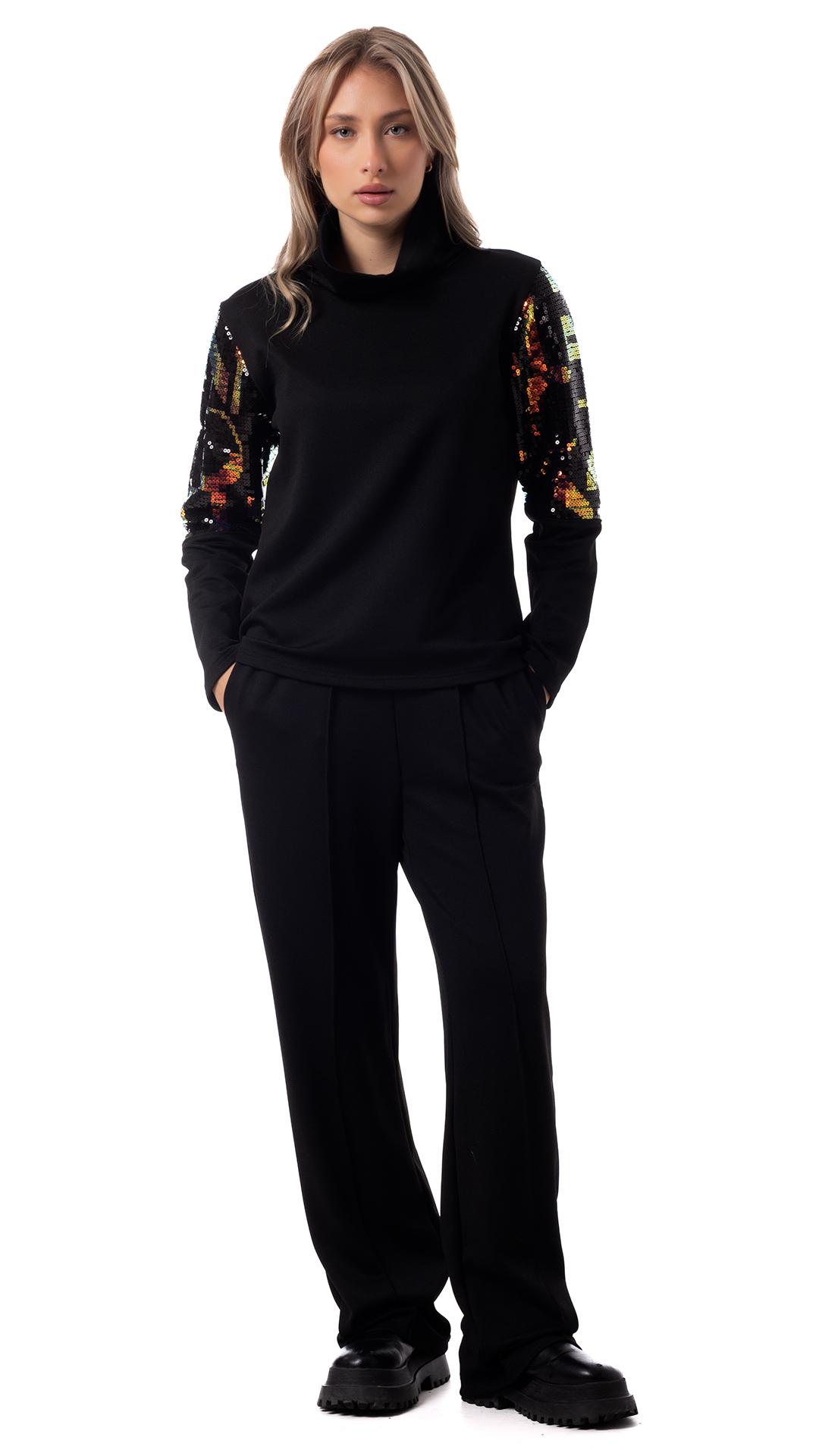 sequins turtleneck party outfit φθινόπωρο μπλουζα χειμωνας ανετη εφαρμογη πολυτελεσ υφασμα